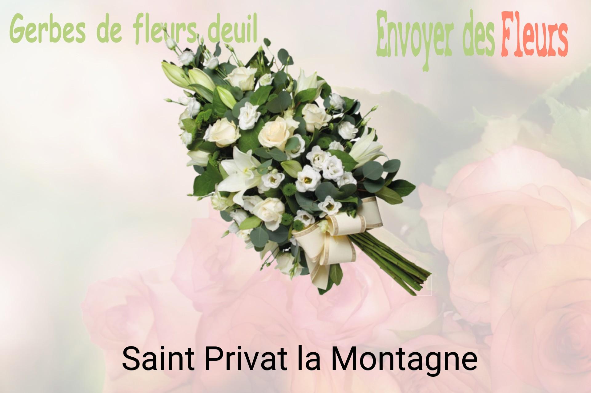 Gerbe de fleurs de deuil livrée à Saint-Privat-la-Montagne